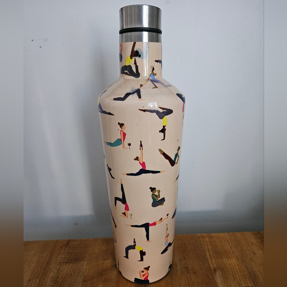 24oz Canteen, Novelty Yoga & Wine Water Bottle, Crofton